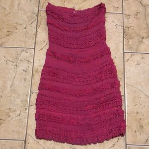 Yoana Baraschi Strapless Ruched Dress, Bright Pink - SAMPLE